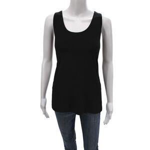 Sympli Womens Basic Sleeveless Scoop Neck Black Tank Size 8